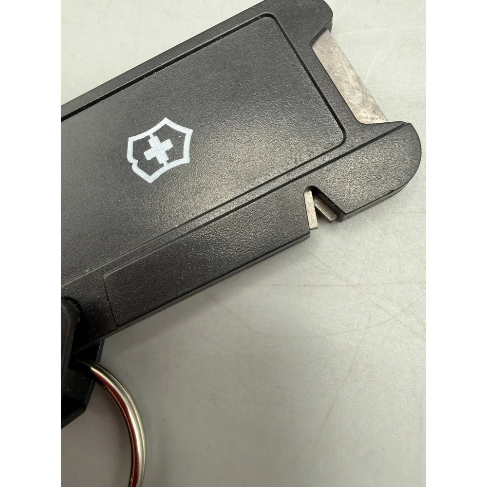 Victorinox Swiss Army Dual Knife Sharpener Keychain Black Card Tool 4.3323